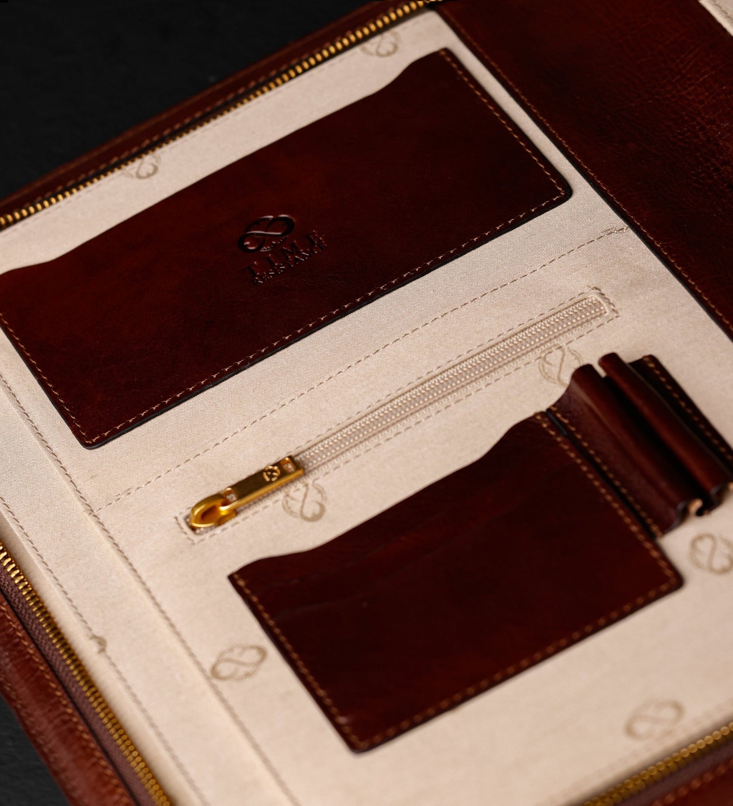 Womens Leather A4 Documents Folder Organizer - Candide