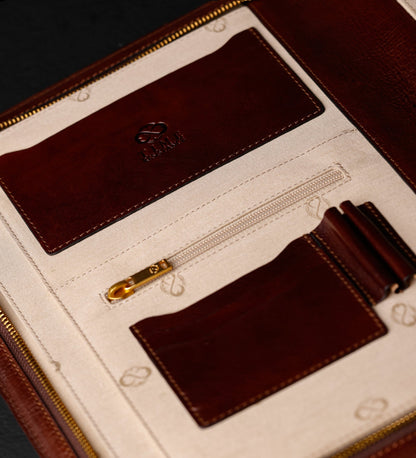 Womens Leather A4 Documents Folder Organizer - Candide