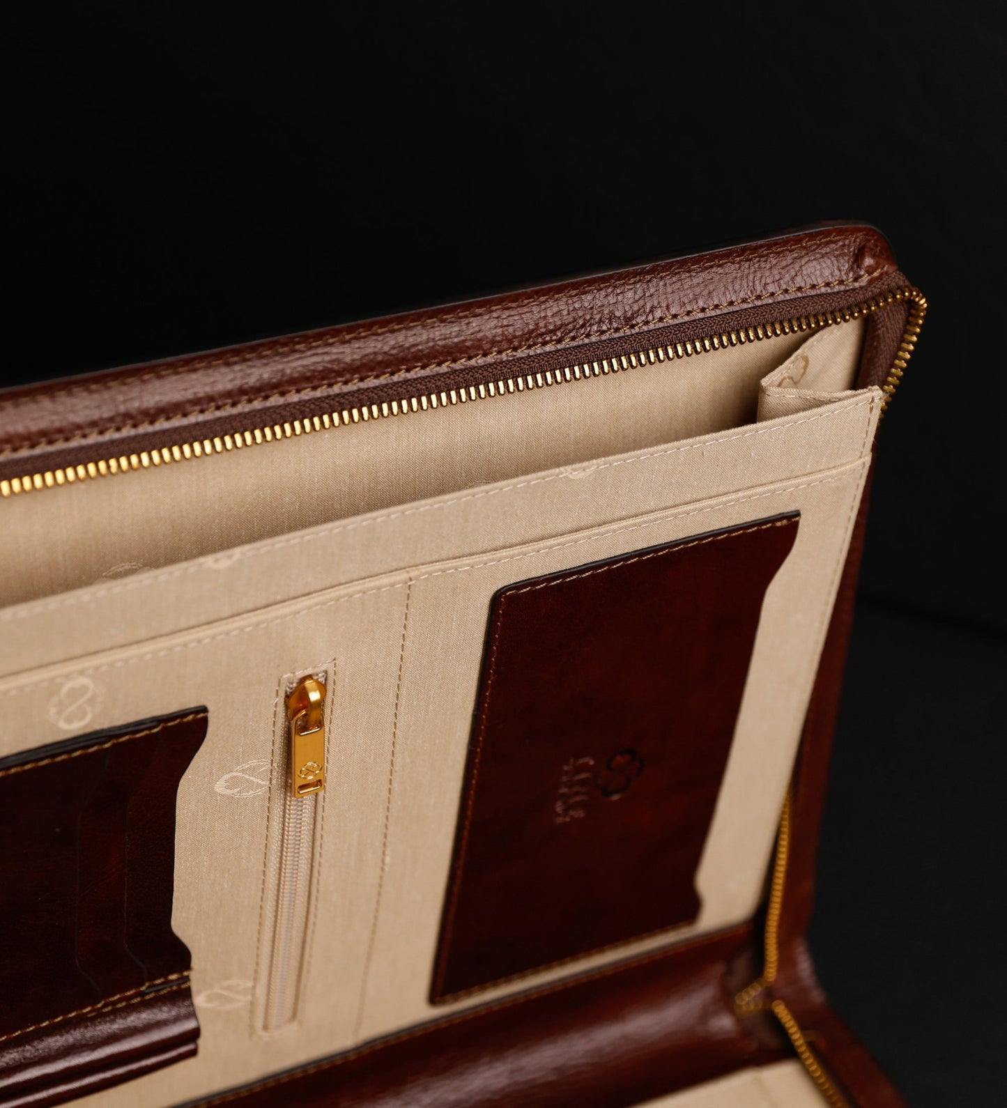 Womens Leather A4 Documents Folder Organizer - Candide