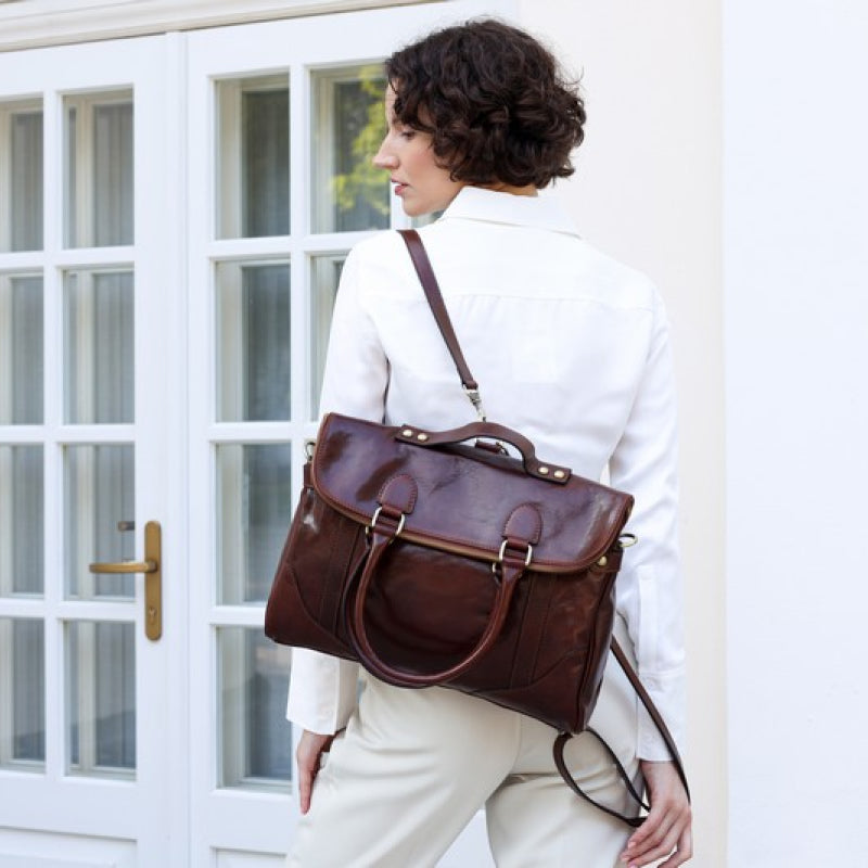 Brown Womens Leather Backpack Tote Bag - Charlotte's Web Backpack Time Resistance   