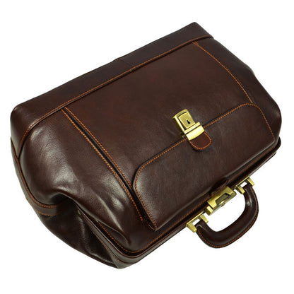 Large Italian Leather Doctor Bag - Hamlet Doctor Bag Time Resistance   