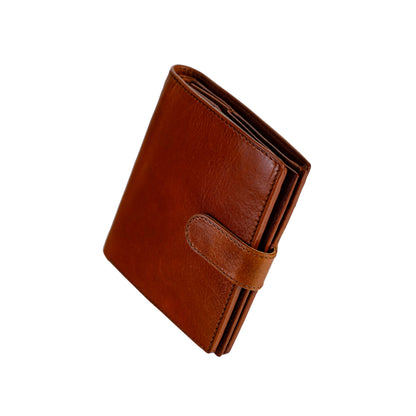 Leather Bifold Wallet with a Snap Closure - Ironweed