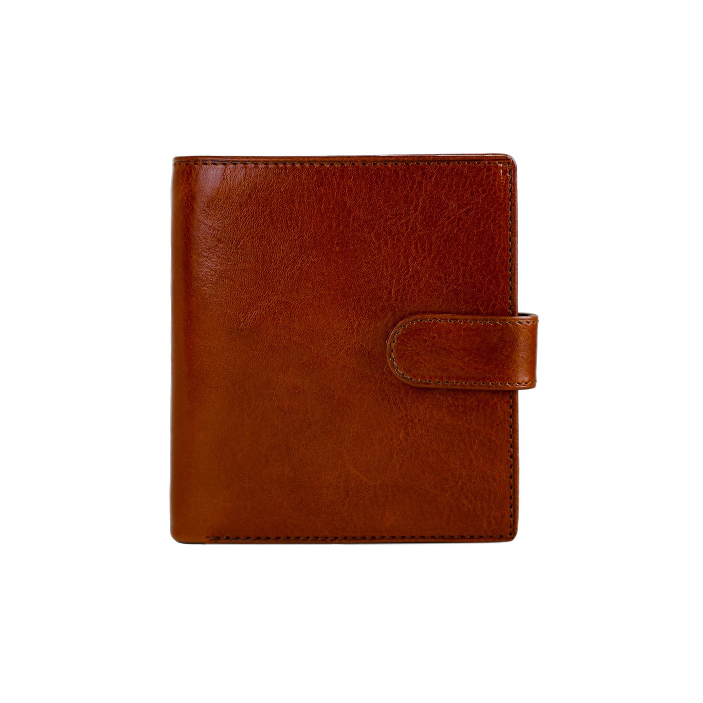 Leather Bifold Wallet with a Snap Closure - Ironweed