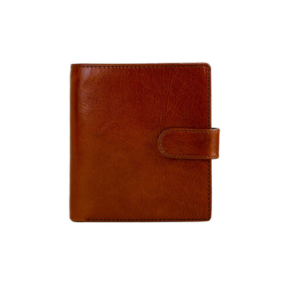 Leather Bifold Wallet with a Snap Closure - Ironweed