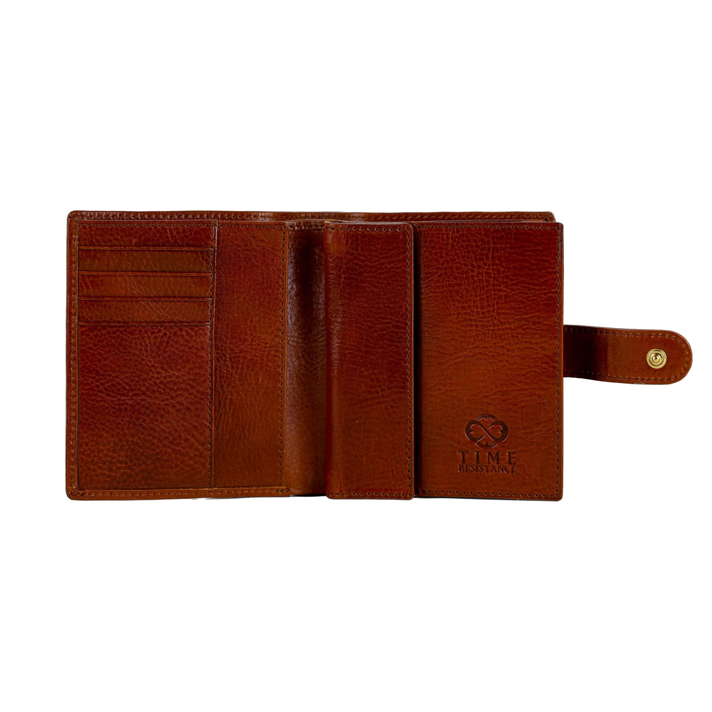 Leather Bifold Wallet with a Snap Closure - Ironweed