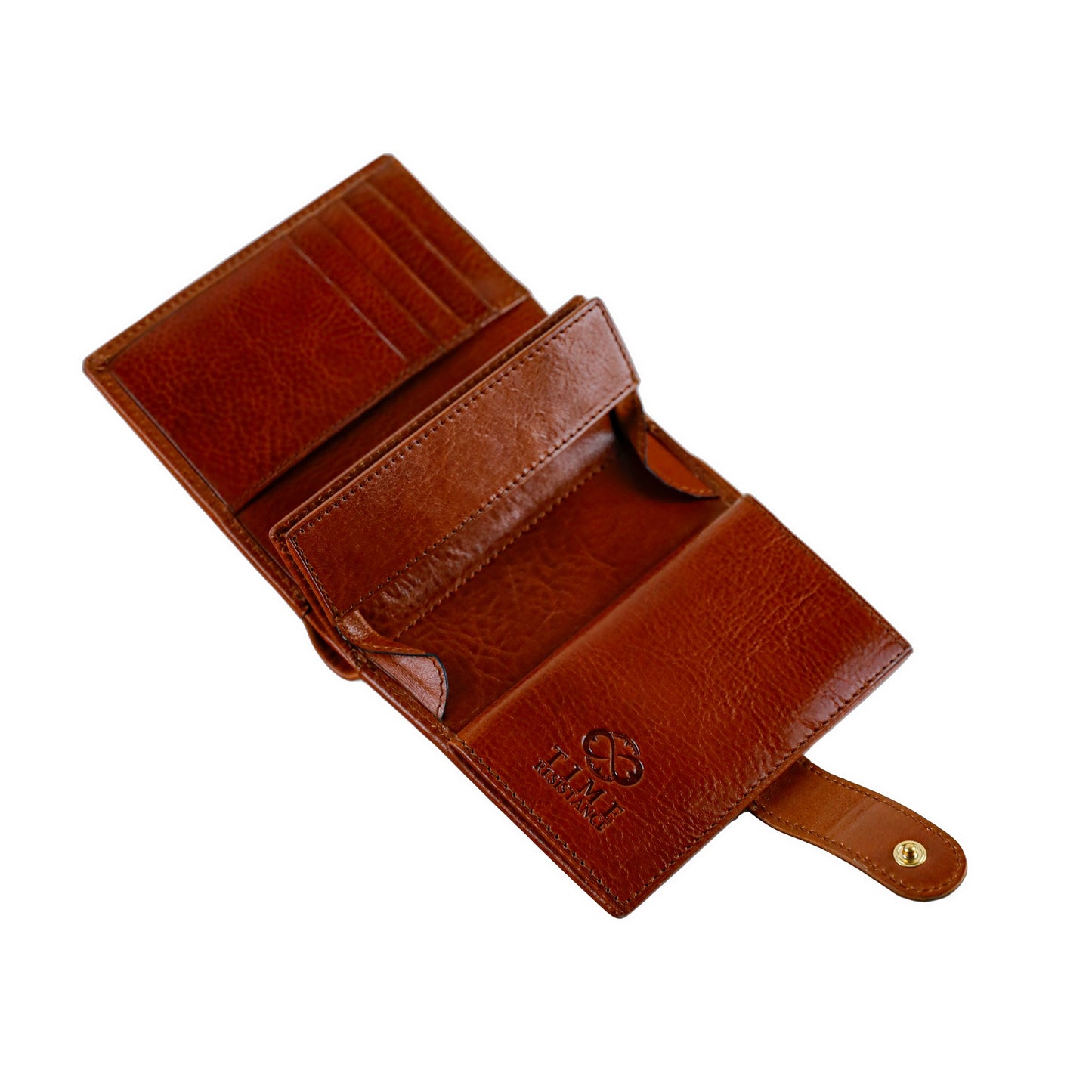 Leather Bifold Wallet with a Snap Closure - Ironweed