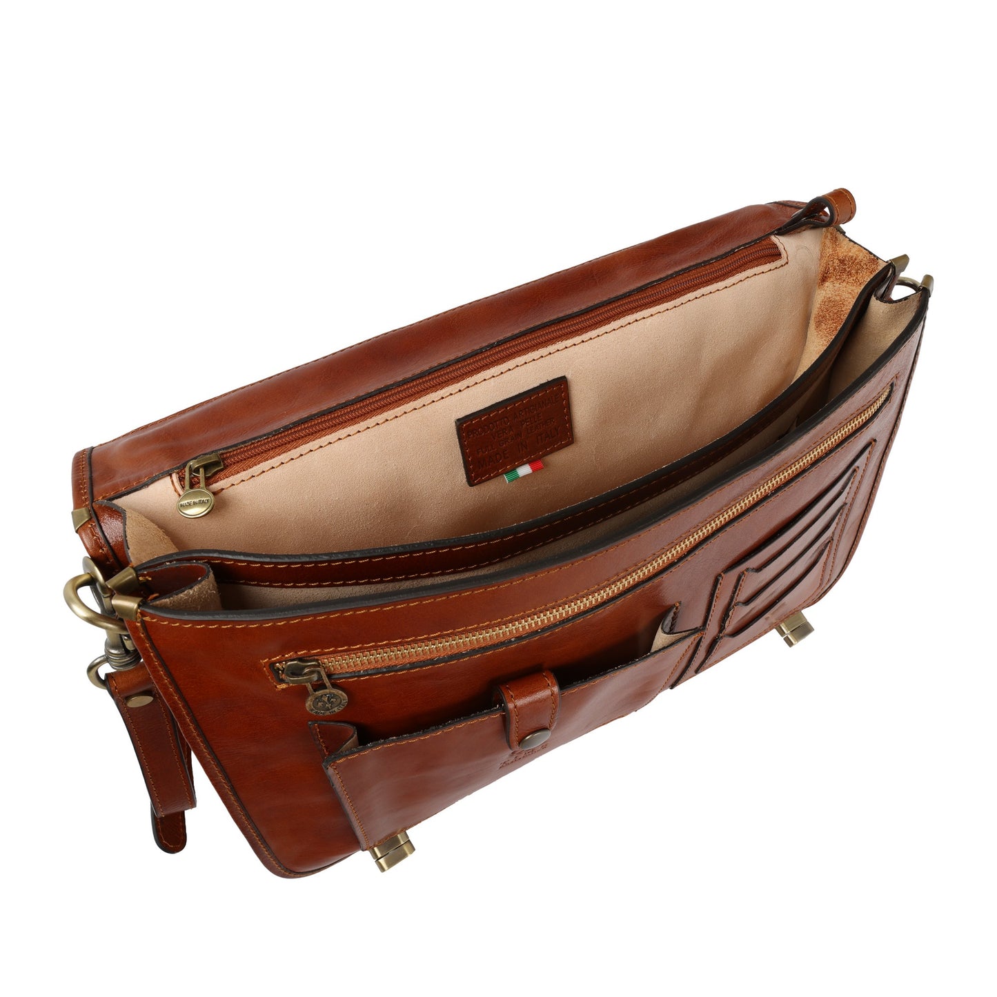 Leather Briefcase Laptop Bag - Illusions