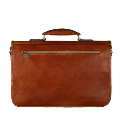 Leather Briefcase Laptop Bag - Illusions