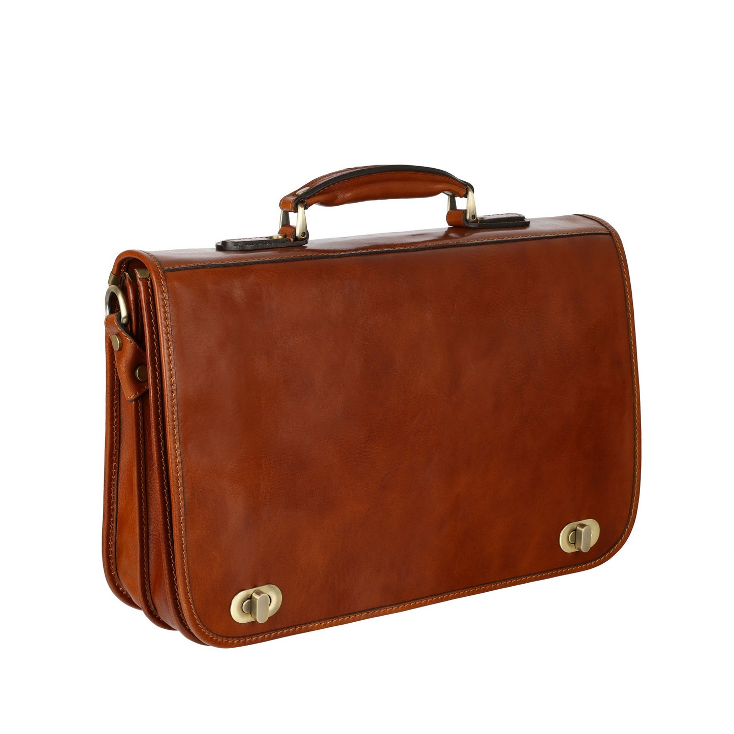 Leather Briefcase Laptop Bag - Illusions