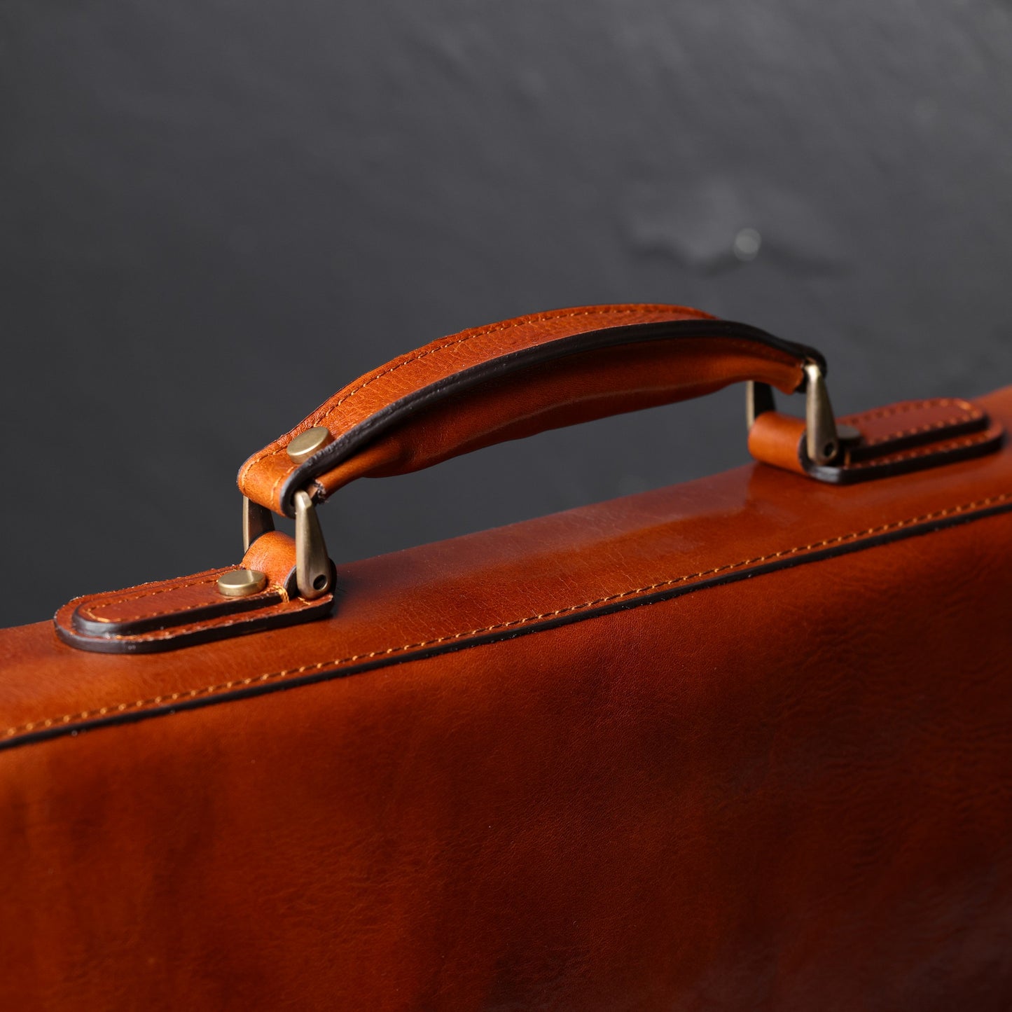 Leather Briefcase Laptop Bag - Illusions