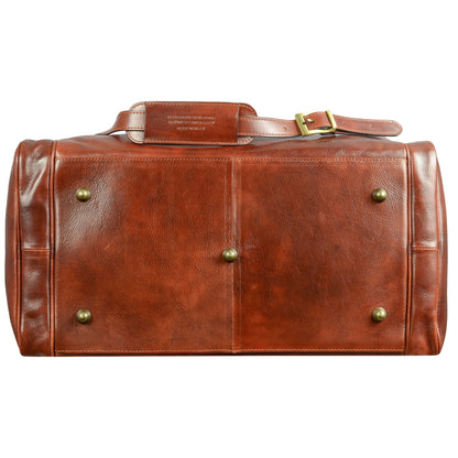 Large Italian Leather Duffel Bag - The Hitchhikers Guide to the Galaxy Duffel Bag Time Resistance   