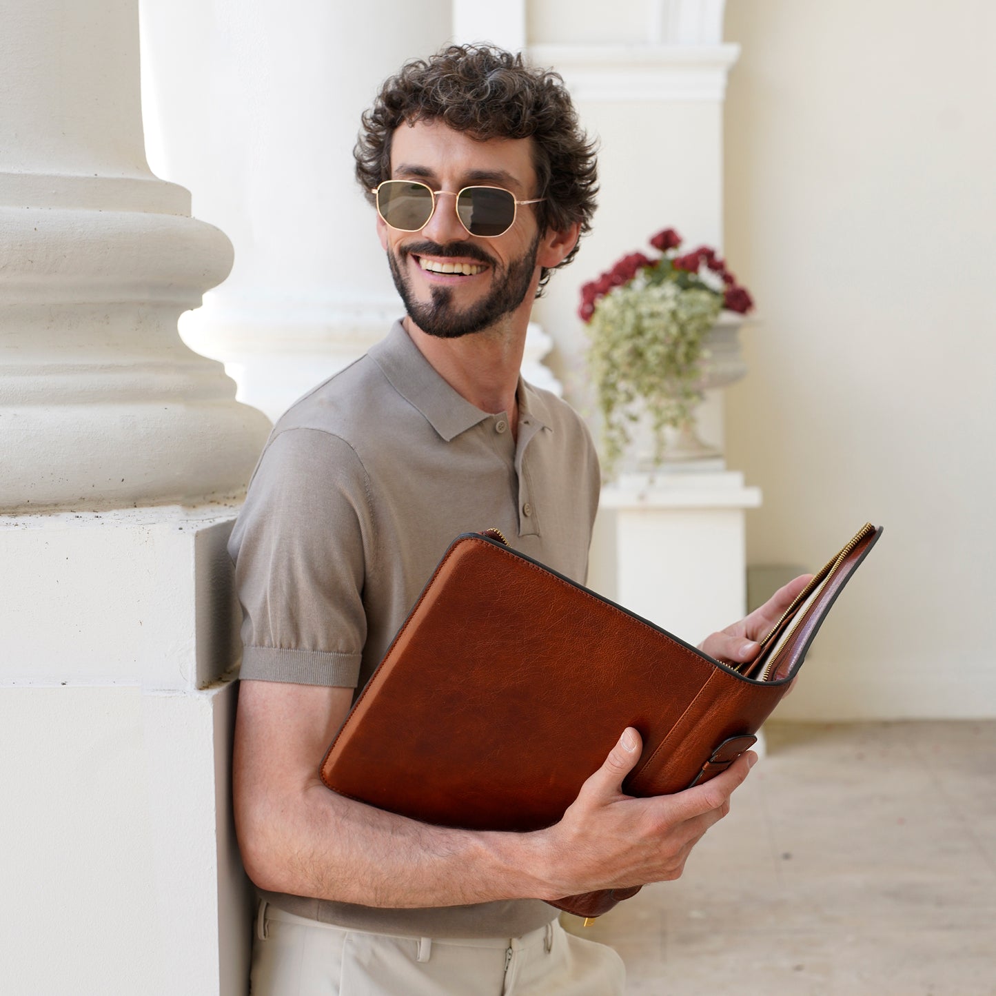 Leather Portfolio with Binder - Joy in the Morning