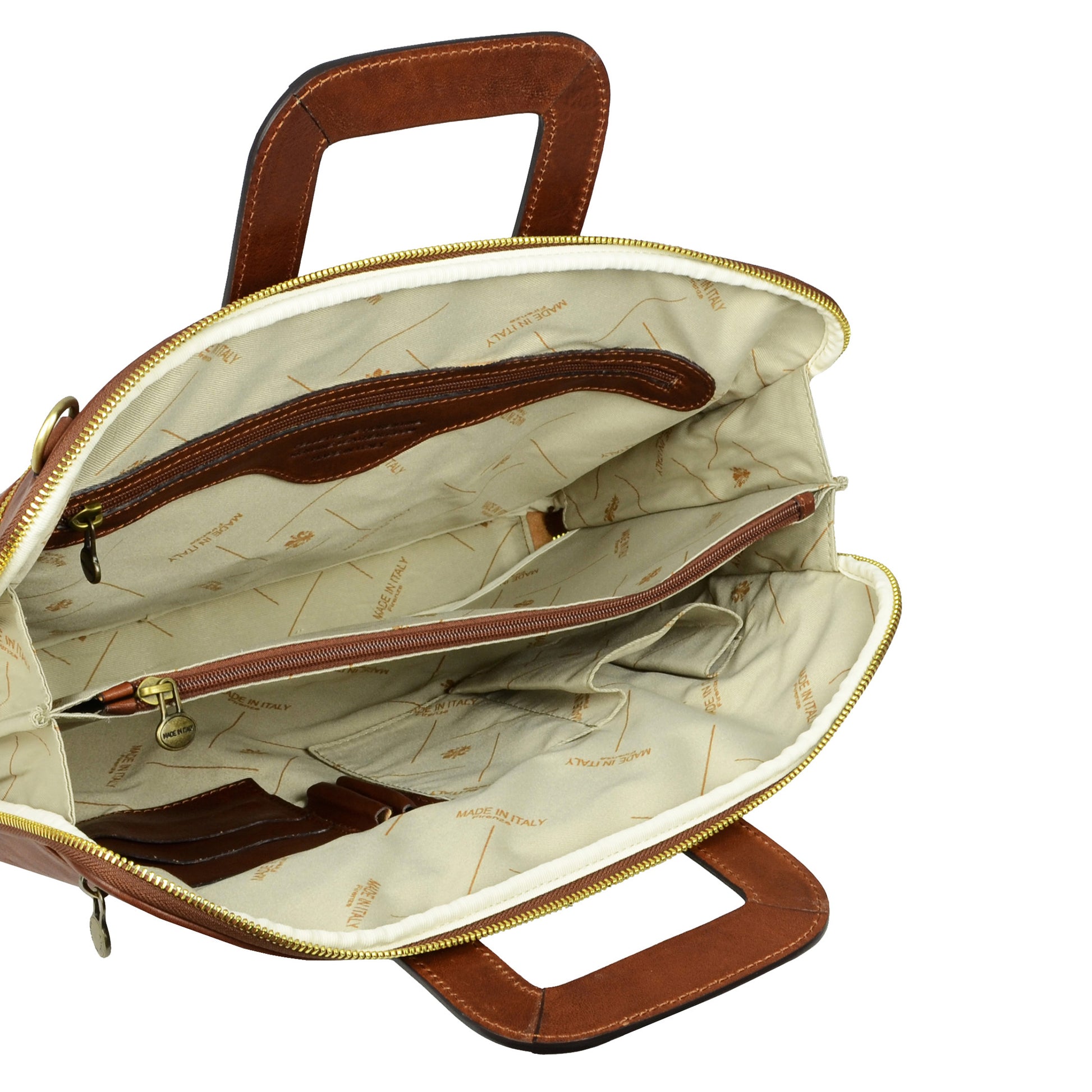 Leather Briefcase Laptop Bag - Brave New World Briefcase Time Resistance   