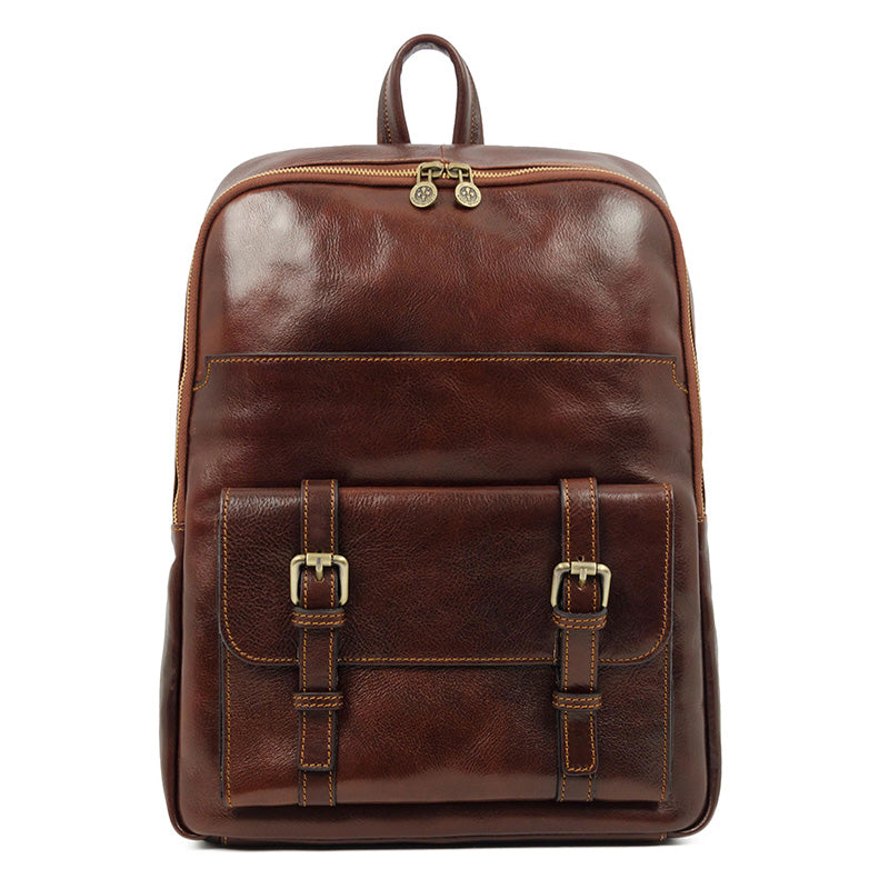 Large Unisex Leather Backpack - The Divine Comedy Backpack Time Resistance   