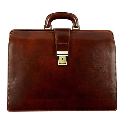 Large Leather Briefcase - The Firm Briefcase Time Resistance   