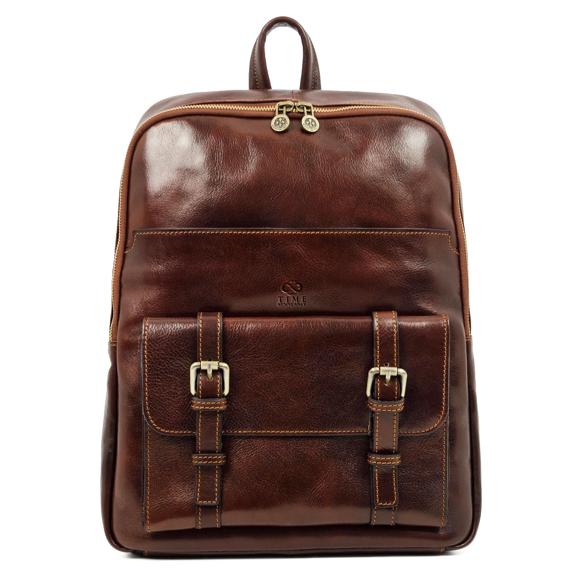 Large Unisex Leather Backpack - The Divine Comedy Backpack Time Resistance   