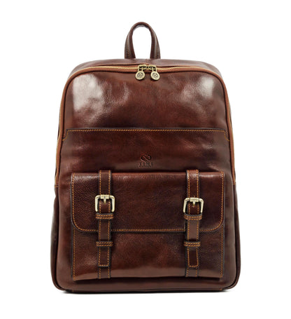 Large Unisex Leather Backpack - The Divine Comedy Backpack Time Resistance   