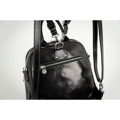 Womens Leather Backpack Convertible Bag - Regeneration Backpack Time Resistance   