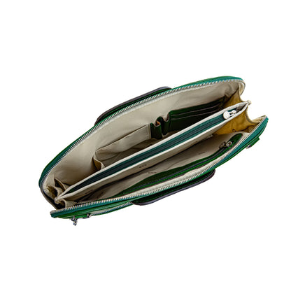 Leder Aktentasche Laptop-Tasche - Brave New World