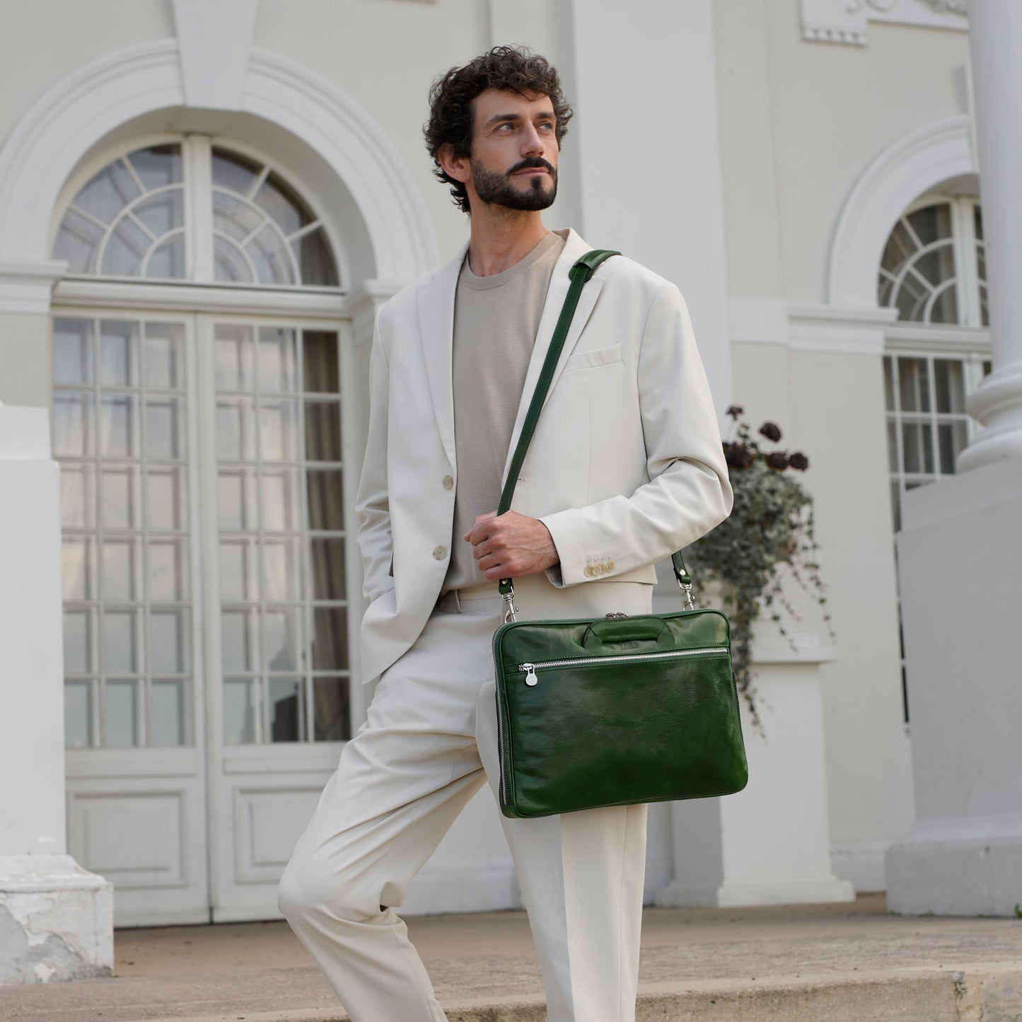 Leder Aktentasche Laptop-Tasche - Brave New World