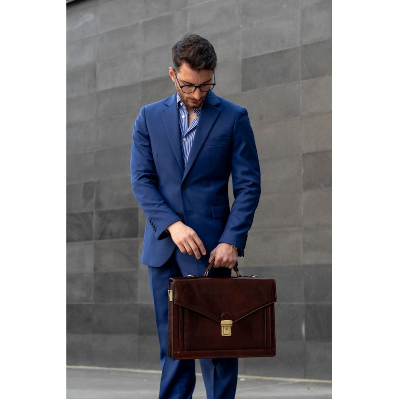 Classic Design Leather Briefcase - The Magus Briefcase Time Resistance   