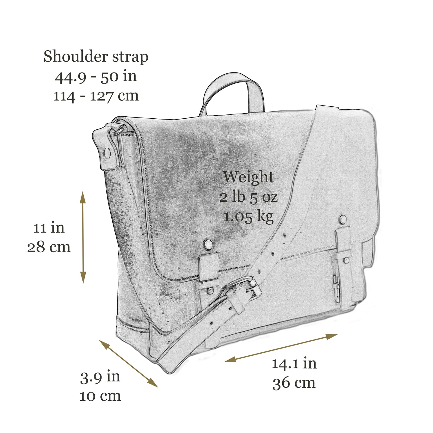 Large Leather Messenger Bag - I Capture the Castle