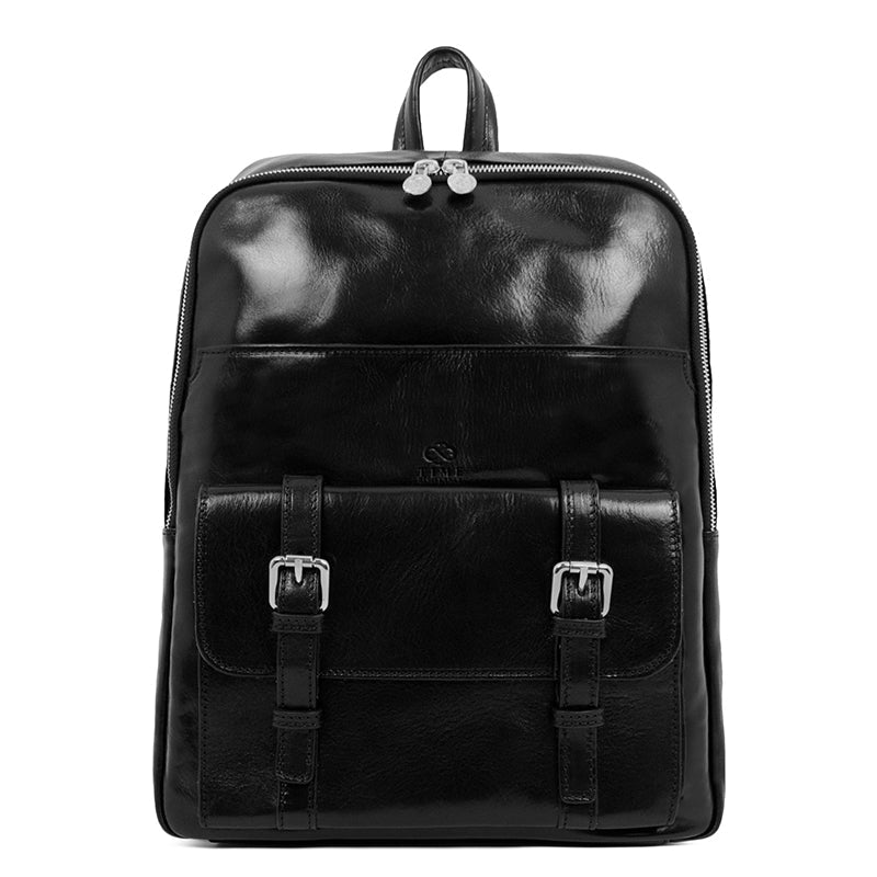 Large Unisex Leather Backpack - The Divine Comedy Backpack Time Resistance   