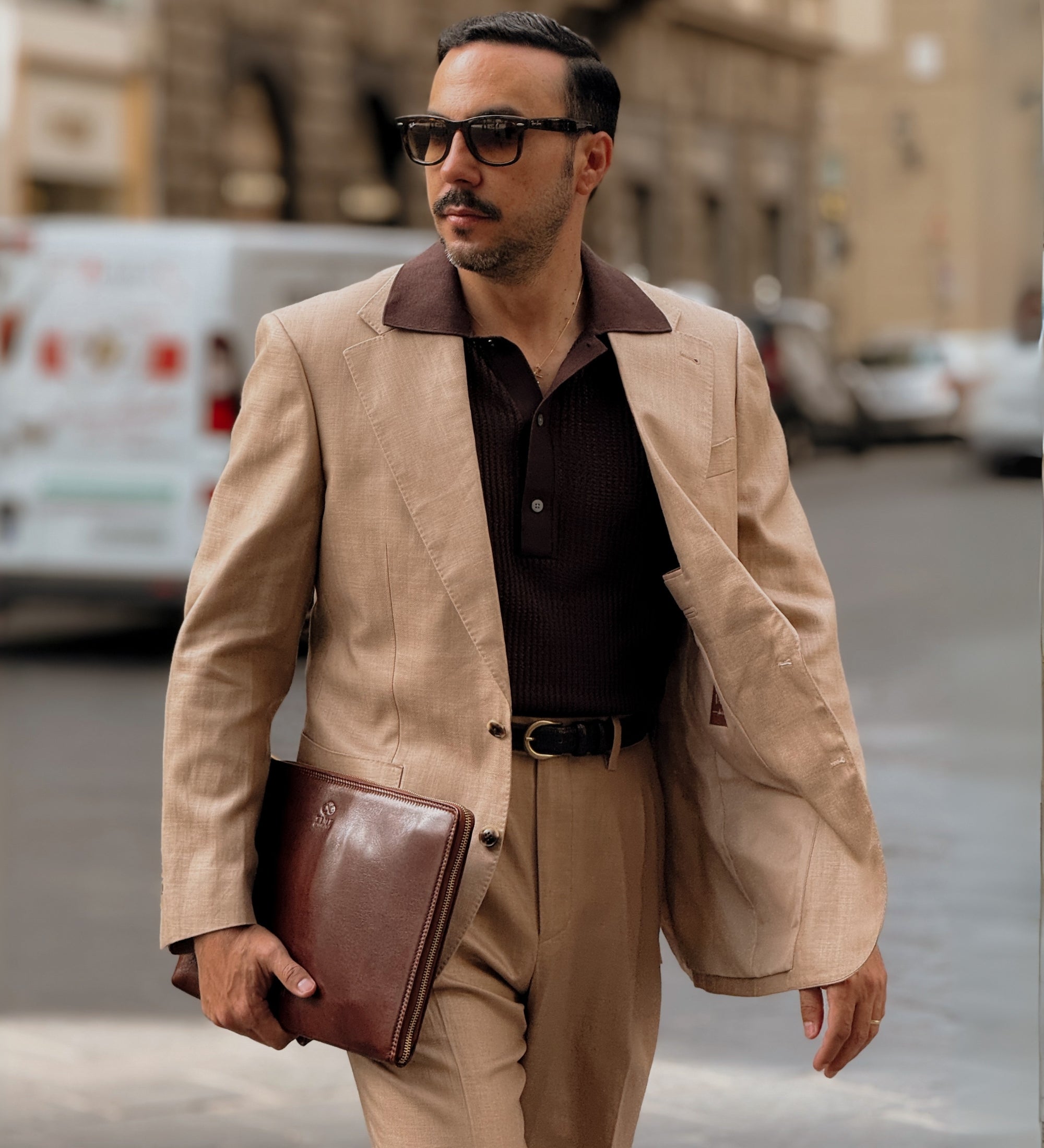 Large Leather Mens Clutch Purse - The Brothers Karamazov