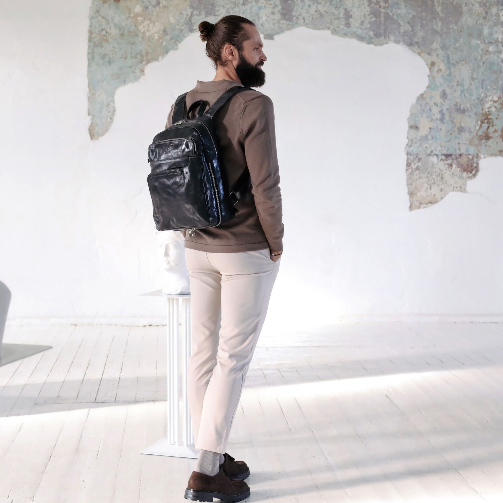 Large Leather Backpack - L.A. Confidential Backpack Time Resistance   