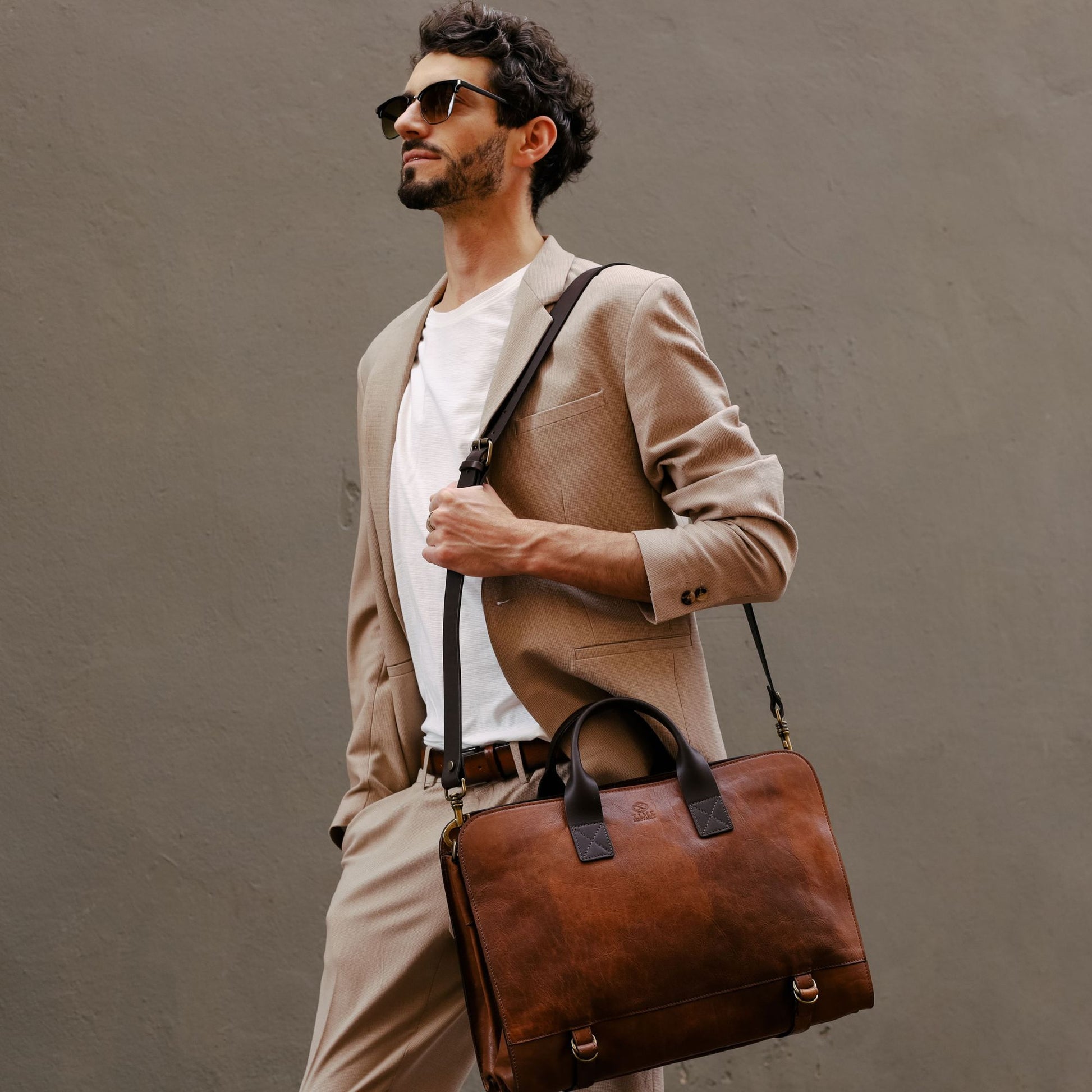 Leather Briefcase - Wide Sargasso Sea Briefcase Time Resistance   