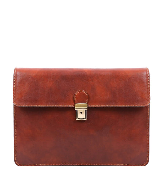 Womens Leather Portfolio, Work Bag with Shoulder Strap  - The Corrections