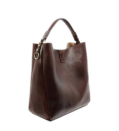 Fourre-tout en cuir marron pour femmes, sac à bandoulière - Alice in Wonderland