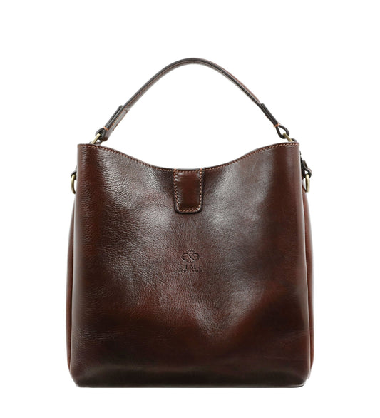 Fourre-tout en cuir marron pour femmes, sac à bandoulière - Alice in Wonderland