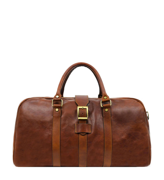 Sac de sport en cuir marron Cognac mat - Tender Is the Night