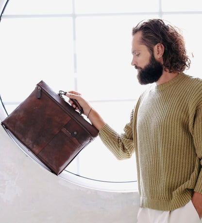 Sacoche en cuir marron pour ordinateur portable - From Here to Eternity