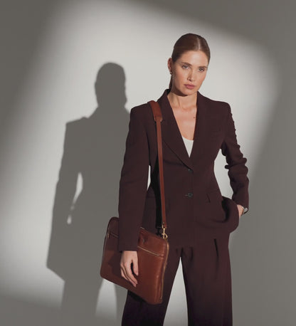 Womens Leather Briefcase Laptop Bag - Brave New World