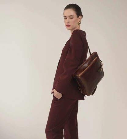 Sac à dos en cuir convertible en sac à bandoulière pour femme - Clarissa
