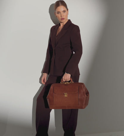 Large Italian Leather Doctor Bag for Women - Hamlet