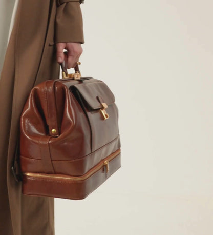 Large Italian Leather Doctor Bag for Women - The Master and Margarita