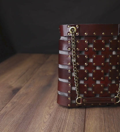Womens Leather Tote Bag - Jeanne d'Arc