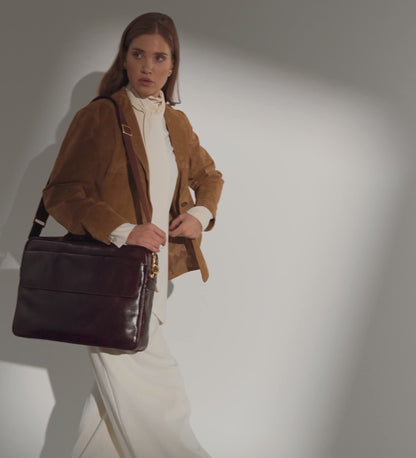 Womens Leather Briefcase Laptop Bag - The Sheltering Sky