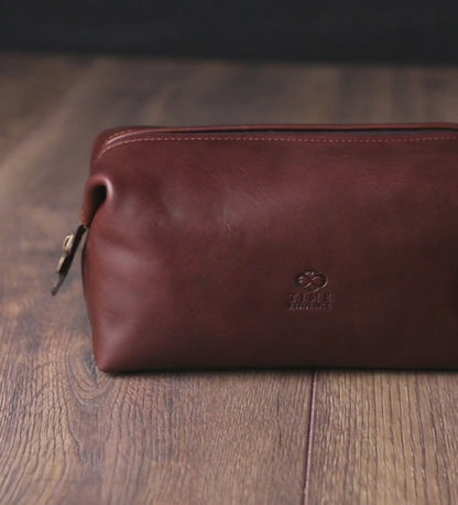 Leather Toiletry Bag for Women - Four Past Midnight