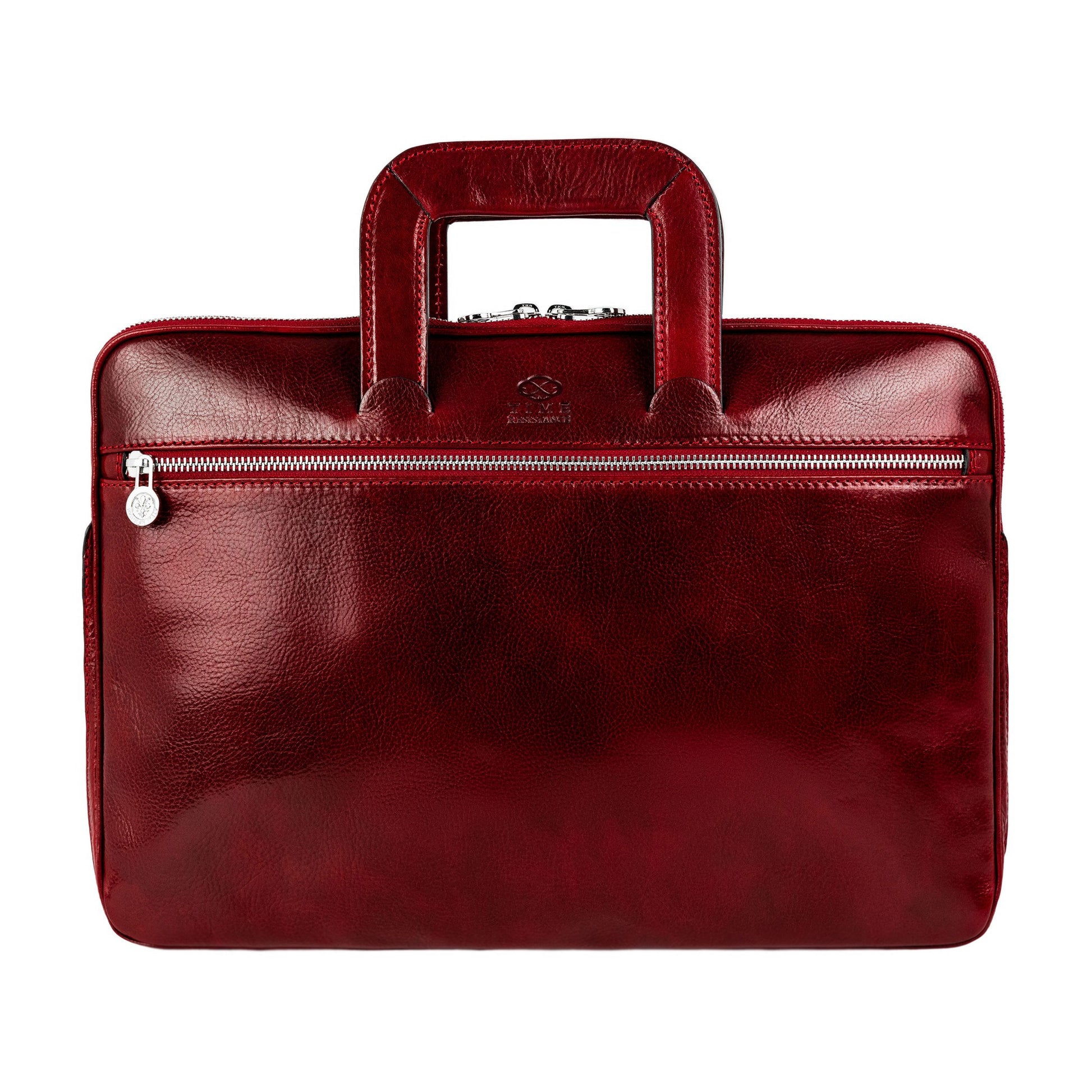 Leather Briefcase Laptop Bag - Brave New World Briefcase Time Resistance   