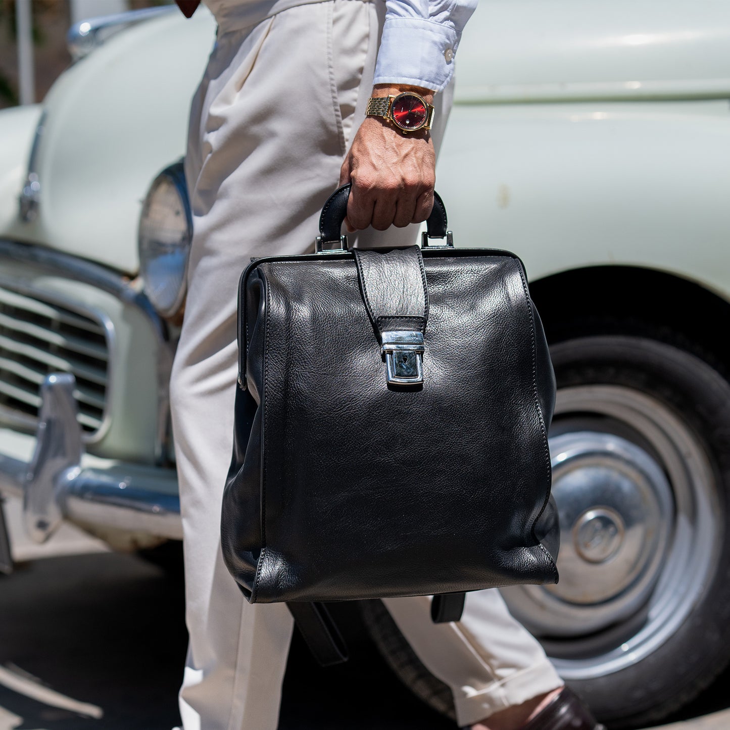 Leather Backpack - A Brief Story of Time Backpack Time Resistance   