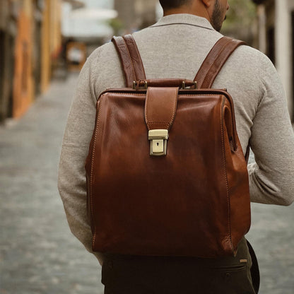 Leather Backpack - A Brief Story of Time Backpack Time Resistance   