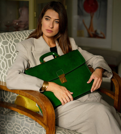 Womens Leather Briefcase - The Sound of the Mountain