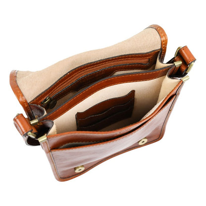 Small Leather Messenger Bag - On The Road Messenger Bag Time Resistance   