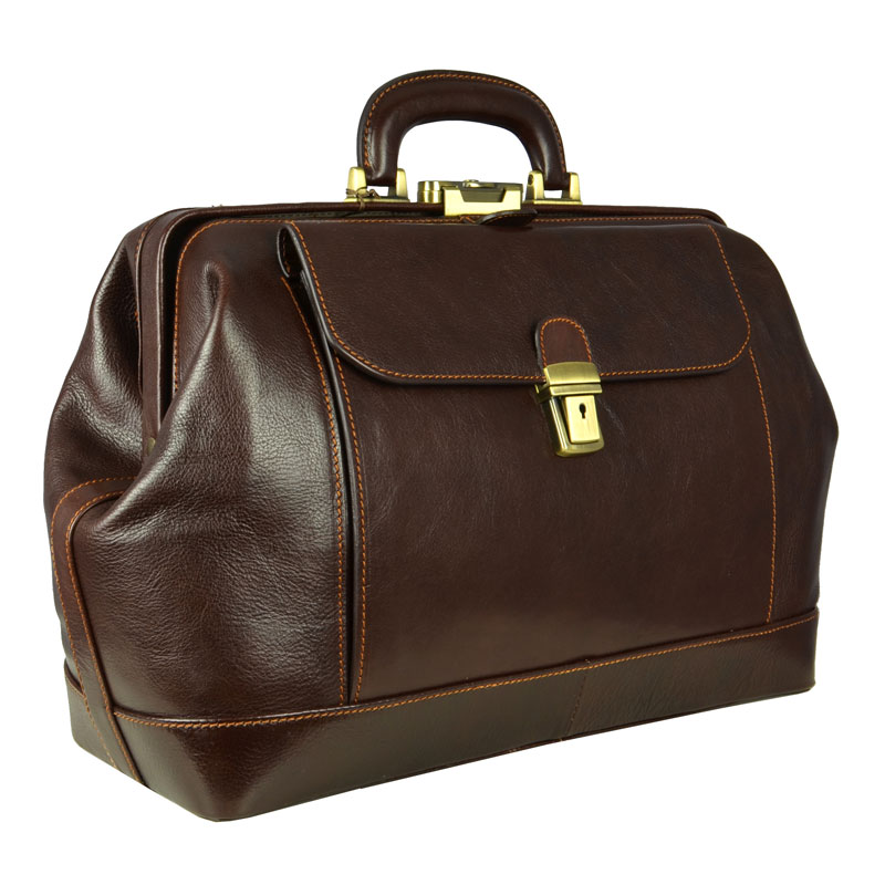 Large Italian Leather Doctor Bag - Hamlet Doctor Bag Time Resistance   