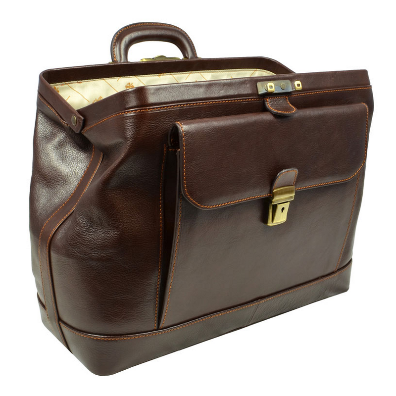 Large Italian Leather Doctor Bag - Hamlet Doctor Bag Time Resistance   