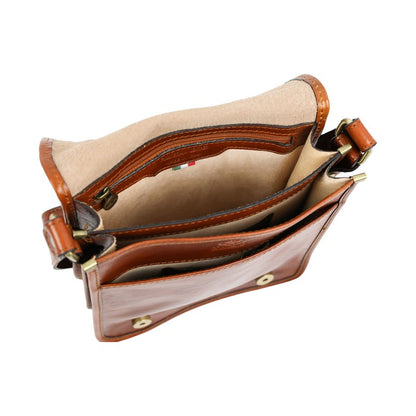 Small Leather Messenger Bag - On The Road Messenger Bag Time Resistance   